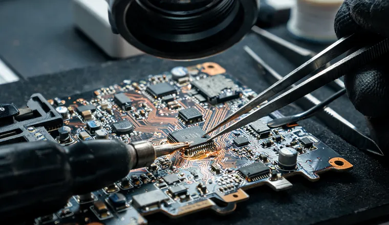 Mikroskop altında anakart ve elektronik kart onarımı