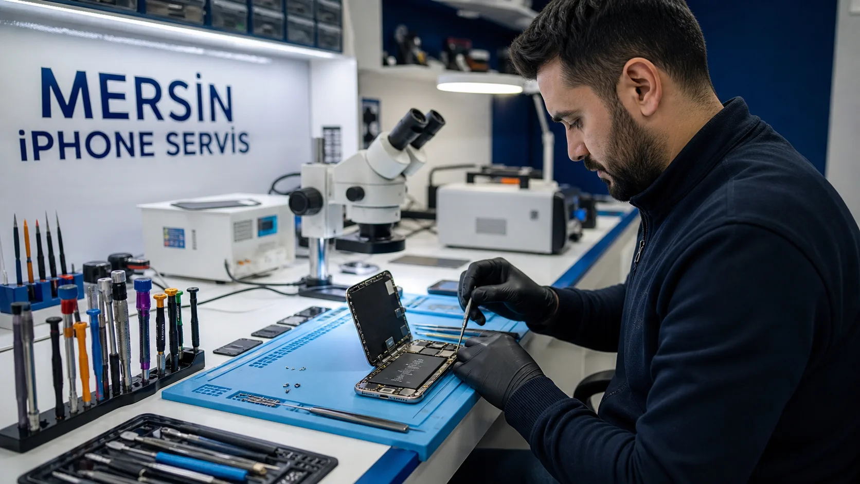 Mersin iPhone servisinde ekran ve batarya onarımı