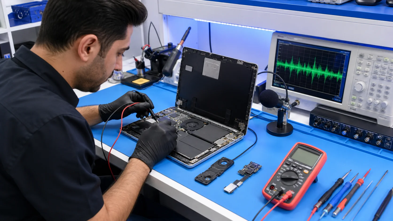Mersin laptop mikrofon ve hoparlör arızası için ses devresi testi