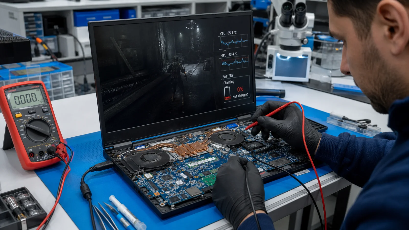 Mersin oyun oynarken şarj olmayan laptop için güç devresi arıza teşhisi