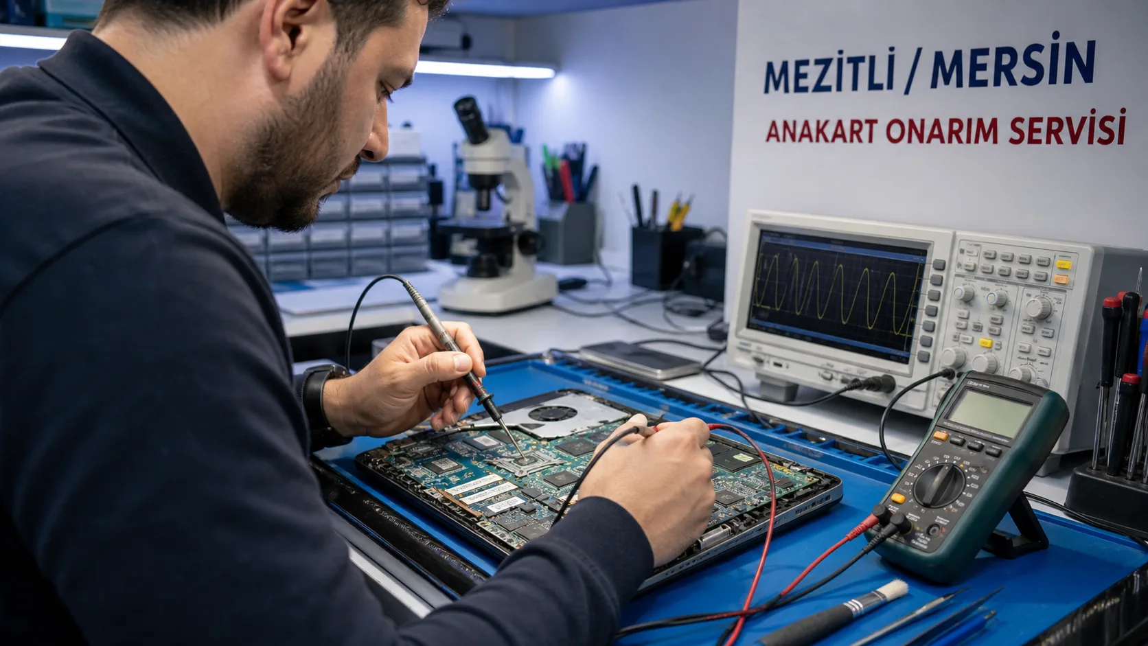 Mezitli anakart tamiri için profesyonel devre ve çip teşhisi
