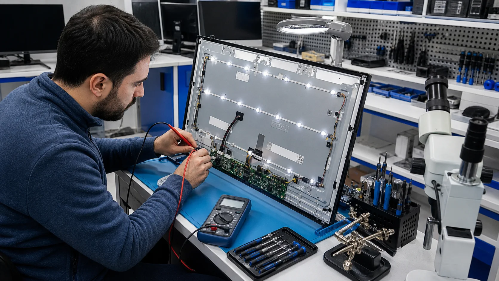 Mersin monitör tamiri için profesyonel elektronik servis işlemi