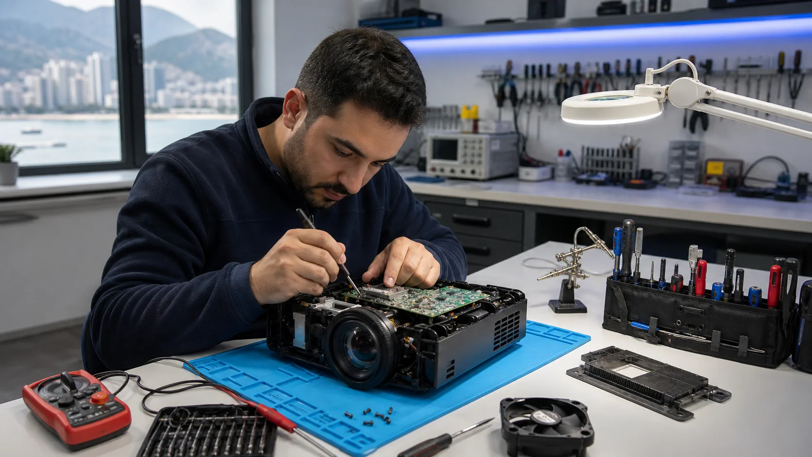 Mersin projeksiyon tamiri için optik motor ve devre onarımı