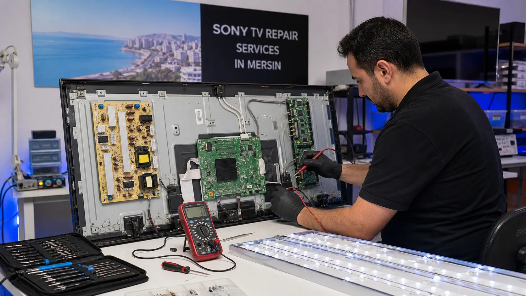 Mersin Sony televizyon LED arka aydınlatma ve kart tamiri